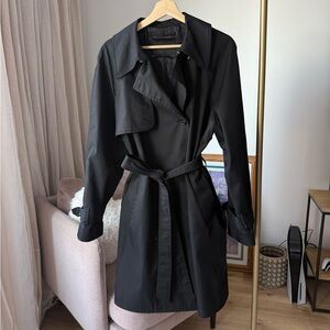 MANGO Black Trench Coat – Size L